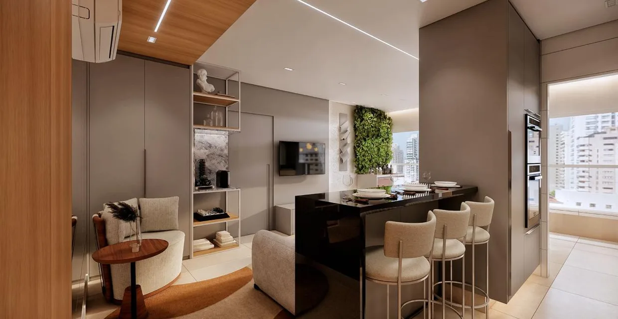 Apartamento decorado — Sirius Residence, Campo Grande, Santos