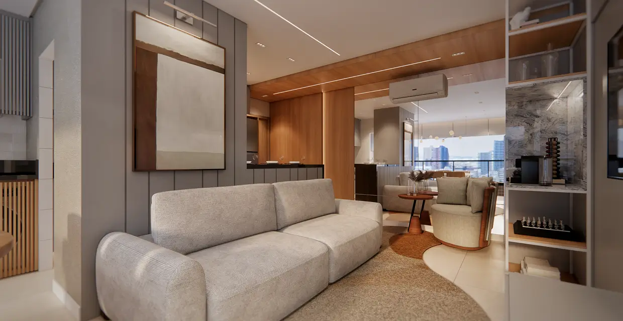 Suíte master — apartamento Sirius Residence, Santos/SP