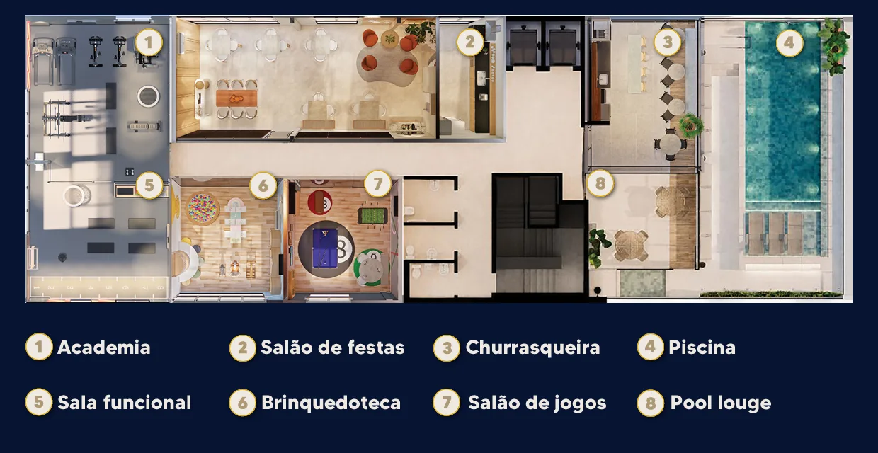 Planta do pavimento de lazer — Sirius Residence